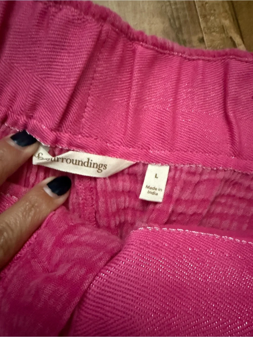 Soft Surroundings gauze cotton cuffed bermuda shorts pink size L